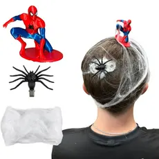 Kit Cabelo Maluco Aranha Infantil Presilha Aranha Teia Fantasia Dia do Cabelo Maluco Escola