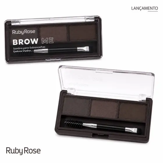 Paleta Brow Me Ruby Rose Com Pincel Para Sombra Sobrancelhas Cream Powder Lançamento