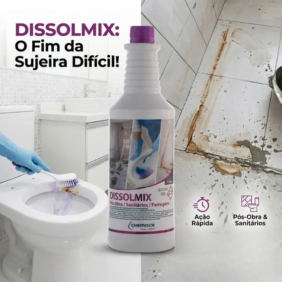 Dissolmix Detergente Roxinho Limpador 1L  Limpa Vaso Sanitário e Cimento