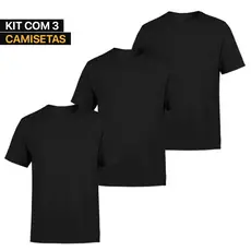 Kit 3 Camisetas Masculina Lisas Algodão 100% Confortável Academia Confortável Cores Sortidas 30.1