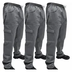 Kit C/ 3 Calça de Uniforme Soldador Brim Profissional Reforçada