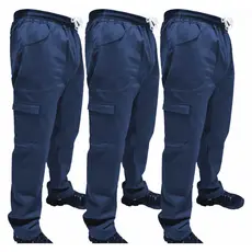 Kit C/ 3 Calça de Uniforme Segurança Brim Profissional Reforçada