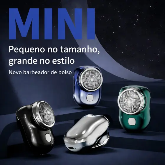 Mini Barbeador Elétrico Portátil À Prova D'água Carga Rápida Aparador De Barba Silencioso
