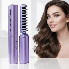 Escova Alisadora Sem Fio Portátil Mini Alisador de Cabelo Compacto para Viagem 3 Temperaturas