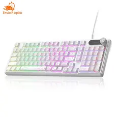 Teclado Gamer Semimecânico Silencioso com RGB Ideal para Jogos e Escritório