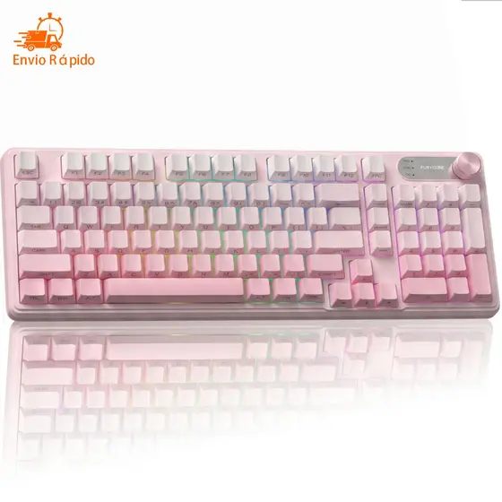 Teclado de jogo, efeito de iluminação RGB, silencioso, à prova d'água, tecla anti-fantasma, adequado para jogo/escritóri