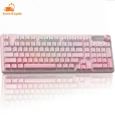 Teclado de jogo, efeito de iluminação RGB, silencioso, à prova d'água, tecla anti-fantasma, adequado para jogo/escritóri