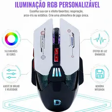 Mouse Gamer 12800 Dpi Óptico Com Led Rgb Usb 7 Botões