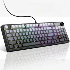 Teclado Semimecânico Silencioso com Teclas Macias e Iluminação RGB  Ideal para Escritório e Jogos