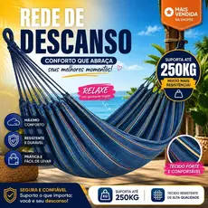 Rede de Descanso Para Dormir Tecido Reforçado 100% Algodão Confortavel Lazer Promoçao Revenda