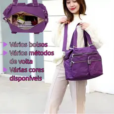 Bolsa de Ombro Transversal com Grande Capacidade – Nylon Durável para Escola e Trabalho