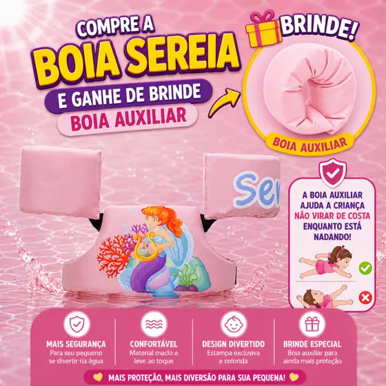 Boia Infantil +Brinde Boia Auxiliar Colete Flutuador Para Criança idade 1 a 8 Anos