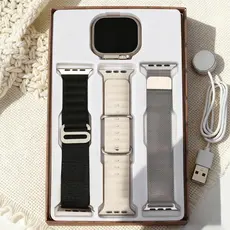 kit Smartwatch Relógio Inteligente Digital Feminino Calculadora Amoled 2.0 " HD Masculino Bluetooth Chamada Presente