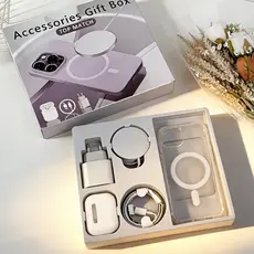 2026 Novo Kit Para iPhone 5 Em 1 MagSafe Cinco Peças/Capa De Telefone/Cabo De Dados/Fones De Ouvido/12 Pro/13/14/15/16