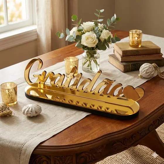 Palavra Gratidão Frases Decorativas para mesa de escritório sala quarto recepção