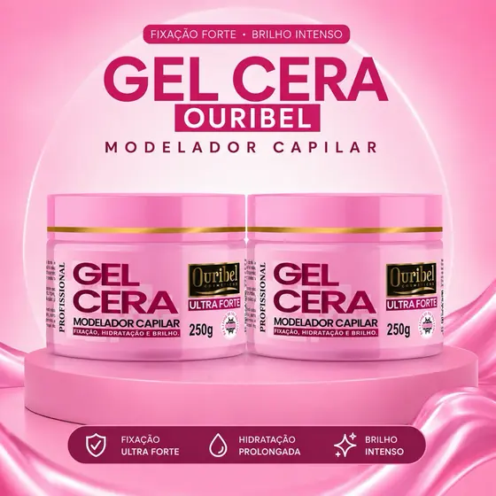 Gel Cera Rosa Ouribel Capilar Ultra Forte Ouribel Lady 250g