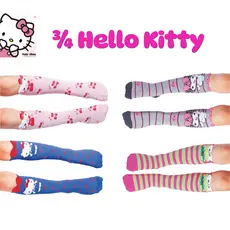 Meia 3/4 Infantil Divertida 3D Hello Kitty Kuromi Cano Alto Patins Galocha Licenciada