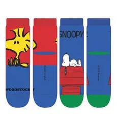 Kit 2 Pares Meia Soquete Infantil Snoopy Criança Divertida Escolar