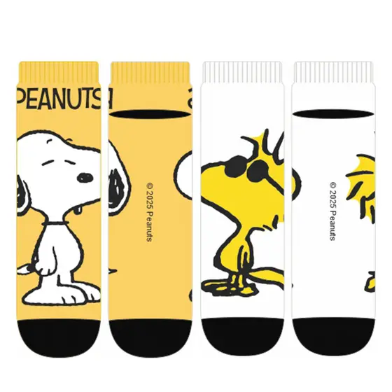 Kit 2 pares Meia Cano Curto Adulto Snoopy Divertida Algodão Personagem