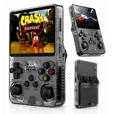 Game Portátil R36S Retro 15000 Jogos 64GB Tela IPS 3.5” Linux Emulador Potente Adultos e Crianças