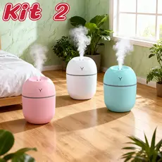 Kit 2 Umidificador de Ar Difusor Egg LED 250ml Purificador de Ar Casa Escritório Escola