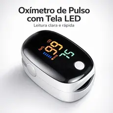 Oxímetro Digital de Dedo Medidor SpO2 Oxigênio no Sangue Frequência Cardíaca Alta Precisão LED