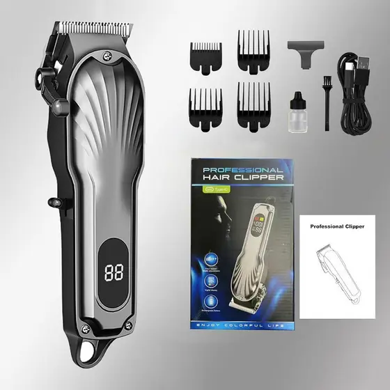 MODIVA Máquina de Cortar Cabelo Elétrica Display Digital Recarregável Aparelho de Corte USB-C Sem Fio