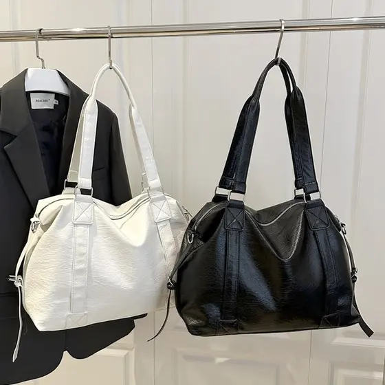 Bolsa Feminina Tote Grande em Couro Sintético (PU) · Bolsa de Mão / Ombro · Grande Capacidade