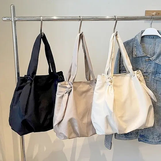 Bolsa Feminina Tote Grande Lona Leve Versátil Ombro Grande Capacidade Dia a Dia Trabalho Escola