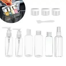 Kit 9 Frascos De Viagem Multiuso Organizador Porta Shampoo Creme Gel Condicionador