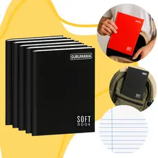 Caderno de Brochura 1/4 Capa Dura Pequeno 48 Folhas Pautadas Escolar Infantil