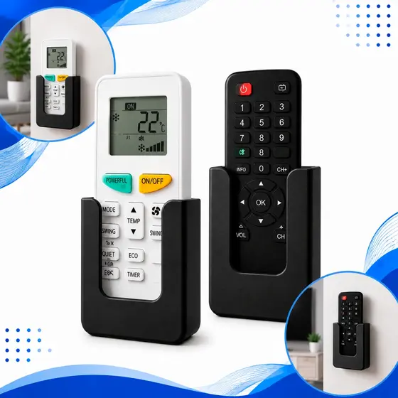 Suporte Porta Controle Remoto de Parede Ar Tv Universal Com Fita 3M Branco