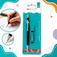 Kit Lapiseira Técnica Grafite 0.5mm Ponta Fina Material Escritório Escolar + Caixa de Grafite Extra