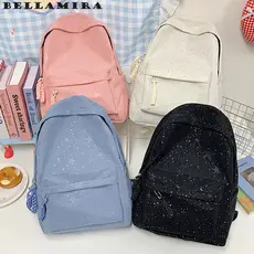 Mochila Unissex De Veludo Com Grande Capacidade Mochila Colorido Elegantes Estilosa Cor Sólida Dia A Dia
