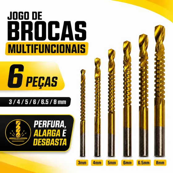 Broca Serra Multifuncional  Titânio para Madeira Metal Plástico Resistente