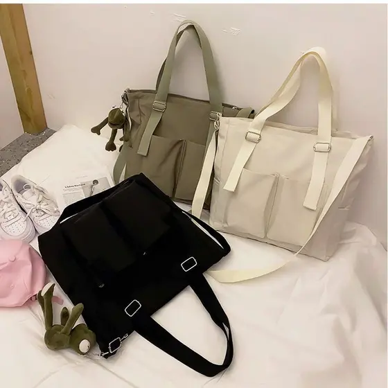 Bolsa Feminina Oxford Impermeável | Tote, Ombro e Transversal com Alta Capacidade para Faculdade e Trabalho