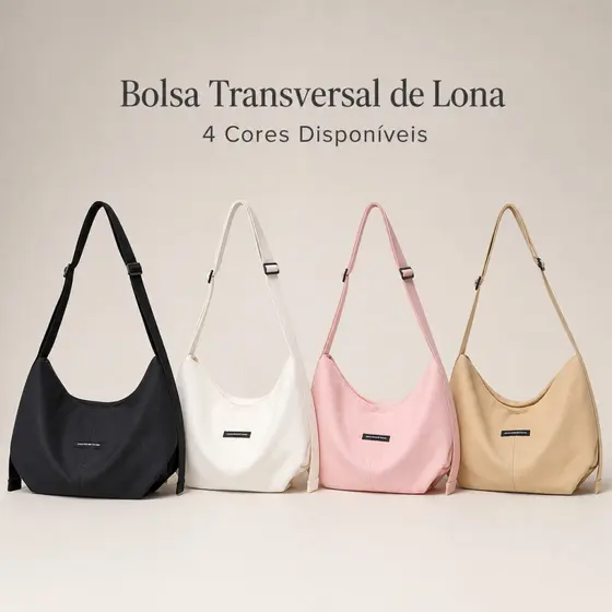 Bolsa Transversal de Lona Feminina - Estilo Casual