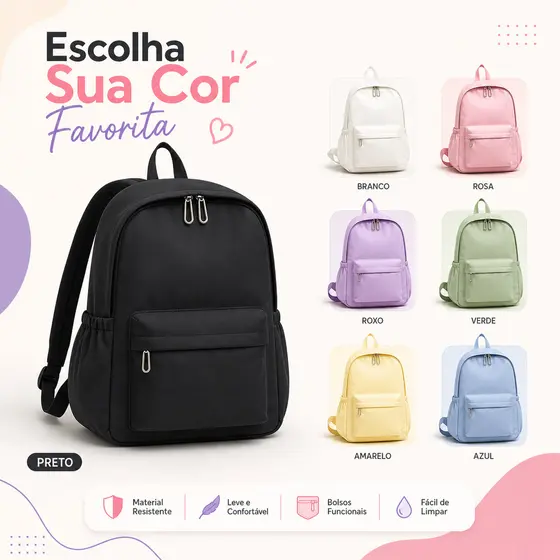 Mochila de Costas Unissex Multiuso Impermeável Escola Trabalho Viagem