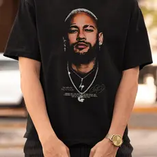 [Camiseta Vintage Masculina Algodão]HYP  Camisa Neymar Jr. Santos Camiseta Masculina e Feminina Oversized Blusa Unissex