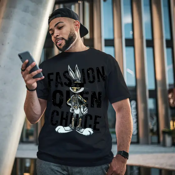 [Camiseta Vintage Masculina Algodão]HYP 【Camiseta Premium em Algodão Puro】GXG Camiseta Masculina Estampa Pernalonga Taz