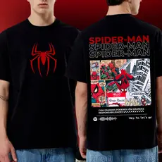 [Camiseta Vintage Masculina Algodão]HYP Camiseta Masculina Em Algodão Aranha Spider Menino Peter Casal Namorados Em Algo