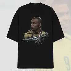 [Camiseta Vintage Masculina Algodão]HYP Camiseta Streetwear R9 Ronaldo Fenômeno Aura 2002 Camiseta Brasil Copa 100% Algo