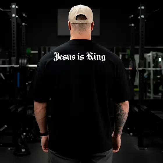 [Camiseta Vintage Masculina Algodão]HYP Camiseta Oversized Maromba Gospel Masculina Jesus é Rei Jesus Is King Minimal Es
