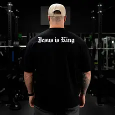 [Camiseta Vintage Masculina Algodão]HYP Camiseta Oversized Maromba Gospel Masculina Jesus é Rei Jesus Is King Minimal Es