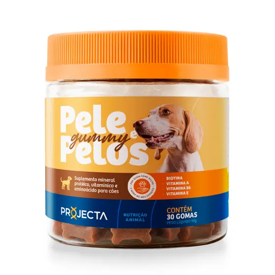 Gummy Dermatológico Diminui Coceira Lambeduras Queda De Pelo Projecta 30 gummys