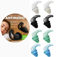 Tampão Ouvido Par 3 Camadas Antiruído Plug Dormir Natação Estudos Trabalho Protetor Auricular