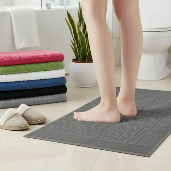 Kit 10 Peças Toalhas De Chão Piso Rápida Absorção 45cm x 70cm Para Banheiro