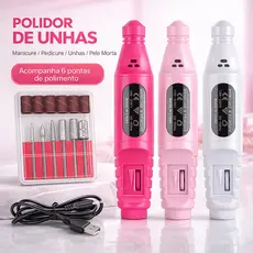 Caneta Lixadeira Elétrica para Unhas com 5 Pontas Velocidade Ajustável para Manicure Pedicure