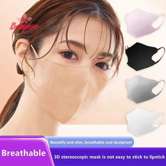 BYCE > Máscara De Poeira Tridimensional Máscaras Faciais Pano Descartável Anti-Protetoras Orelha Loops Bucal ck Brancas