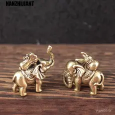Miniaturas De Elefante De Latão , Estátua Da Sorte Com Escultura Sólida , Artesanato